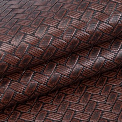 0.6mm Embossed Packaging Leather Faux Knitted PVC Leather Big Mat Weave