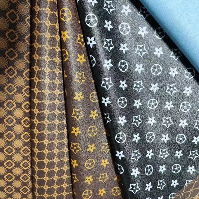 Vintage Letter Printed PVC Leather For Bags Soft Brush Bottom Eco Friendly