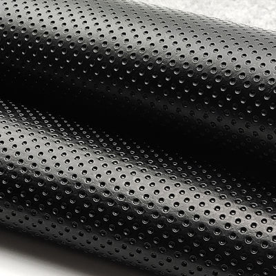 Black Semi Perforated Faux Leather PVC Material For Car Interior