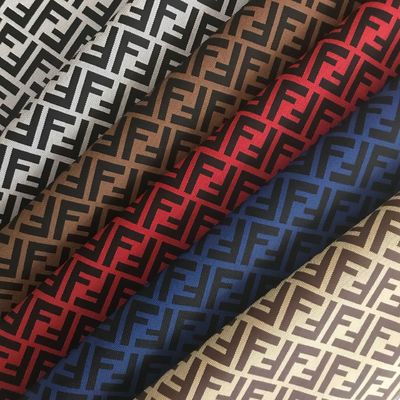 Printed Double F Letter PVC Faux Leather Bags Purse Wallet Phone Case Package Gift Box Leather Fabric