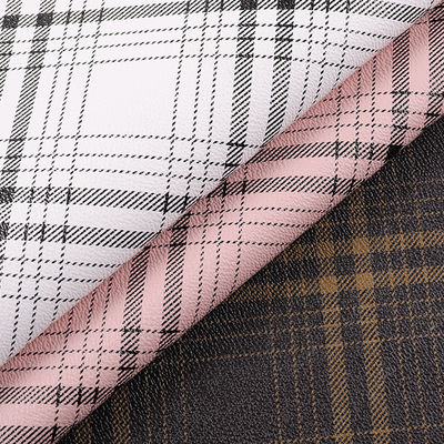 Bags Plaid Striped Printed PVC Faux Leather Fabric Artificial Scratch Resistant