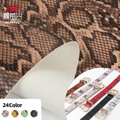 PU Snakeskin Grain Pattern Heat Transfer Film Printing Synthetic Leather Handbag Shoes Wallet Decorate Belt Faux Leather Fabric