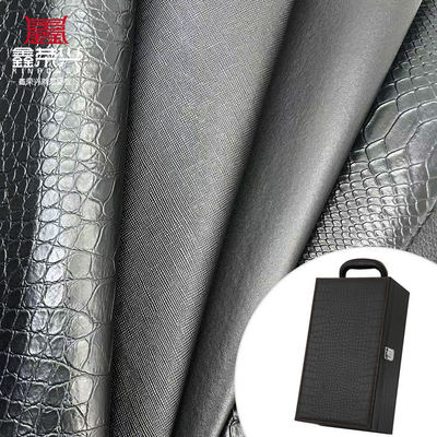 Wholesale Pvc Faux Leather Wallet Box Shoes Notebook Litchi Animal Woven Cross Pattern Artificial Synthetic Leather Fabric