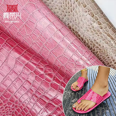 Embossed PVC Crocodile Textured Faux Leather Brightly Colored Synthetic Leather for Shoes Bags Furniture Craft Materials