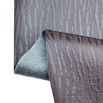 Wholesale Pvc Stripe Leather Artificial Synthetic Leather Wood Print Packaging Wallet Box Shoes Notebook Faux Leather Fabric