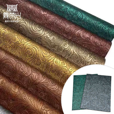 Embossed PVC Flower Pattern Synthetic Leather for Wallet Boxes Shoes Notebooks Decorative Bags-Durable Faux Leather Materials