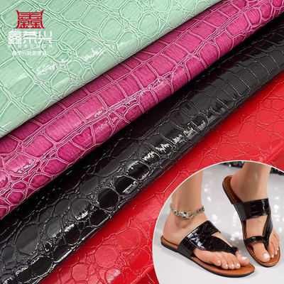 Hot Sale PVC Shiny High Gloss Synthetic Leather Embossed Stone Pattern for Shoes Bags Notebooks Furniture Use
