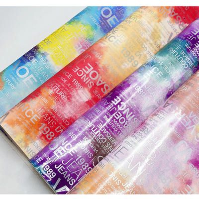 PU Rainbow Letter Print Magazine Design Synthetic Leather Waterproof Faux Leather Fabric for Luggage Bag Cosmetic Furniture/Sofa