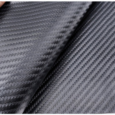 Flame Retardant Black PVC Leather 0.6mm Carbon Fiber Embossed Leather