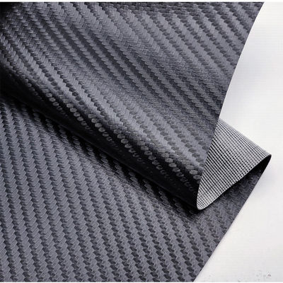 Flame Retardant Black PVC Leather 0.6mm Carbon Fiber Embossed Leather
