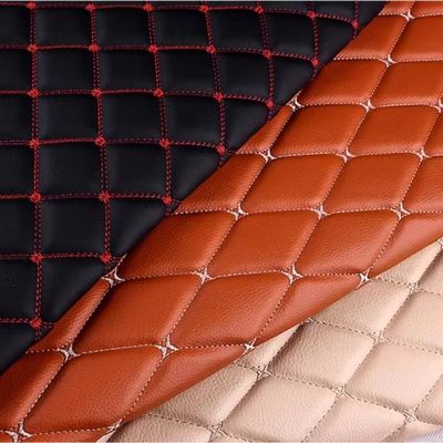 Car Footmat PVC Faux Leather Material Diamond Embroidery PVC Sponge Leather