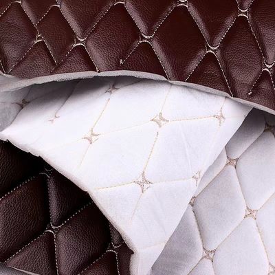 Car Footmat PVC Faux Leather Material Diamond Embroidery PVC Sponge Leather
