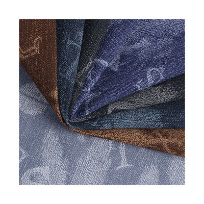 Washed Denim PU Leather Eco Friendly Embossed Lightweight Faux Leather