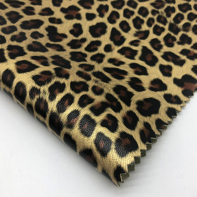 Leopard Print Garment PU Leather Water Resistant 0.6mm Thickness Customized