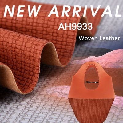 1.2mm Stylish Woven Pattern PVC Leather Handbag Placemat Wallpaper Decoration Cosmetic Box Packaging