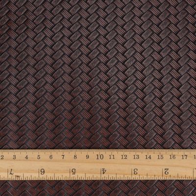 0.6mm Embossed Packaging Leather Faux Knitted PVC Leather Big Mat Weave