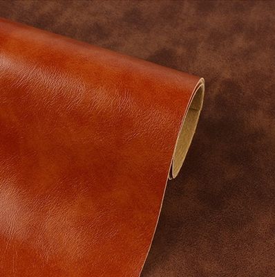 Oil Wax PU Leather Fabric For Handbags Brushed Backside Anti Fouling