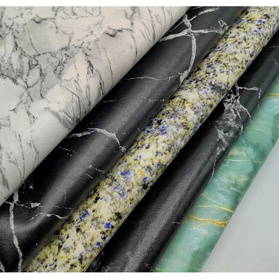 0.7mm Waterproof PU Synthetic Leather Faux Matte Marble Pattern