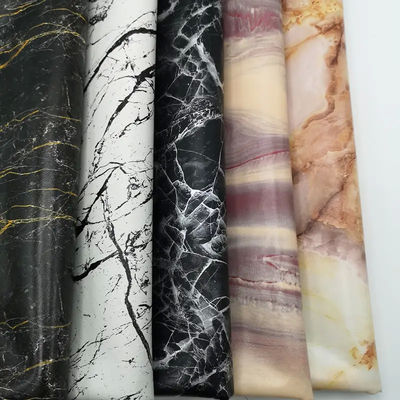 0.7mm Waterproof PU Synthetic Leather Faux Matte Marble Pattern