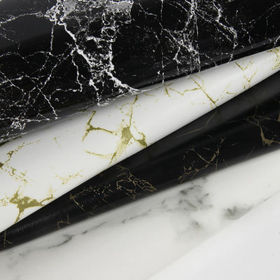 0.7mm Waterproof PU Synthetic Leather Faux Matte Marble Pattern