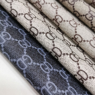 Vintage Letter Printed PVC Leather For Bags Soft Brush Bottom Eco Friendly