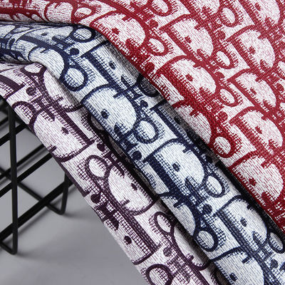 Vintage Letter Printed PVC Leather For Bags Soft Brush Bottom Eco Friendly