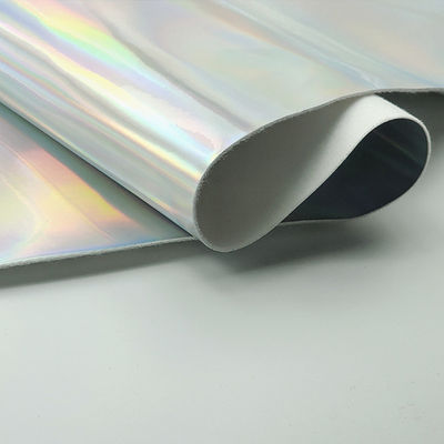 Laser Mirror PU Leather And Faux Leather Waterproof Gradient Reflective Silver