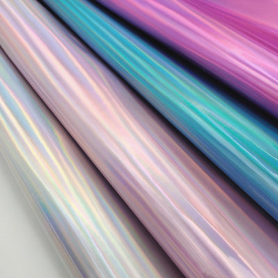 Laser Mirror PU Leather And Faux Leather Waterproof Gradient Reflective Silver