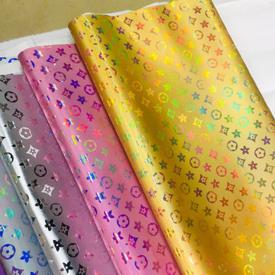 Handbag Laser Engrave PU Leather Colorful Pentagon Flower Artificial Leather PU