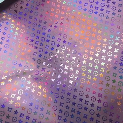 Handbag Laser Engrave PU Leather Colorful Pentagon Flower Artificial Leather PU