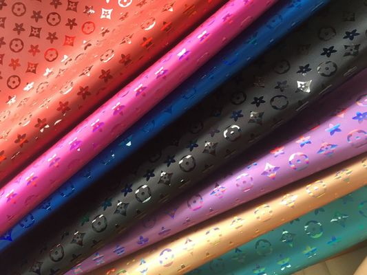 Handbag Laser Engrave PU Leather Colorful Pentagon Flower Artificial Leather PU