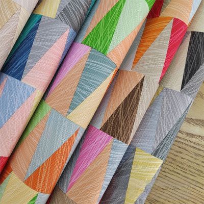 0.8mm Colorful Geometric Design PVC Leather For Handbag Packing Box Phone Case Decoration Usage