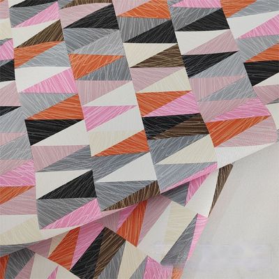 0.8mm Colorful Geometric Design PVC Leather For Handbag Packing Box Phone Case Decoration Usage