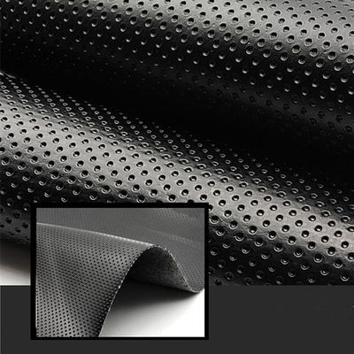 Black Semi Perforated Faux Leather PVC Material For Car Interior