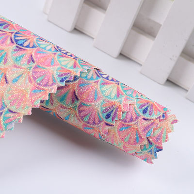 0.5mm Glitter PU Leather Brushed Mermaid Fish Scale PU Artificial Leather