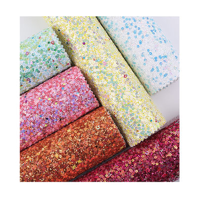 Sequins Bright Glitter PU Leather Printed Artificial PU Material