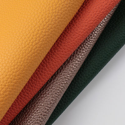 Custom Lychee Soft PVC Leather For Bags Imitation Cotton Velvet Bottom Fabric