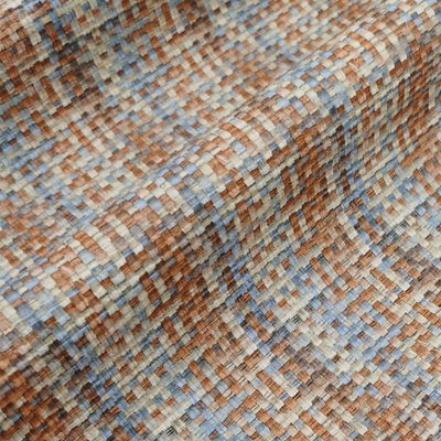 0.8mm PVC Leather For Bags Embossed Rainbow Woven Faux Leather Fabric