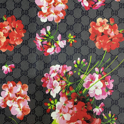 Printed GD Letter Flower PVC Faux Leather Bags Phone Case Package Box Leather Fabric