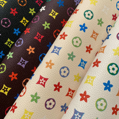 PVC Synthetic Faux Leather Material Anti Fouling Pentagon Printed