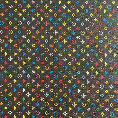 PVC Synthetic Faux Leather Material Anti Fouling Pentagon Printed