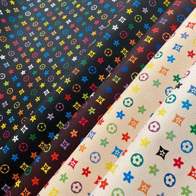 PVC Synthetic Faux Leather Material Anti Fouling Pentagon Printed