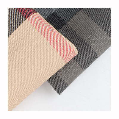 Classic Plaid Printed Faux Leather For Bags Knitted synthetic leather PVC