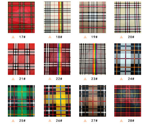 Custom Soft PU Synthetic Leather Cloth Elastic Bottom Classic Plaid Pattern