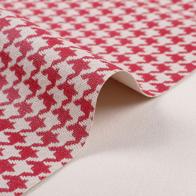 Houndstooth PVC Leather For Bags Customized Printed Leather Fabric Material