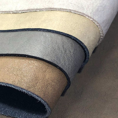 Simulated PU Microfiber Leather For Shoe Retro Burnt Bark Pattern