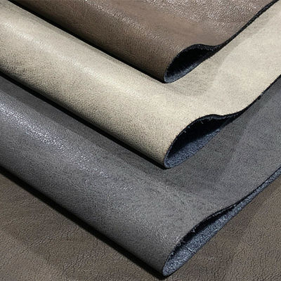 Simulated PU Microfiber Leather For Shoe Retro Burnt Bark Pattern