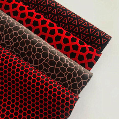 Anti Slip Silicone Leather Fabric Printed Honeycomb Faux Leather