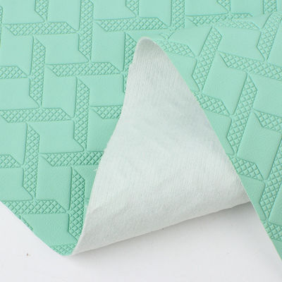 Custom Car Floor Mats Leather Woven Pattern PVC Leather Material Anti Mildew