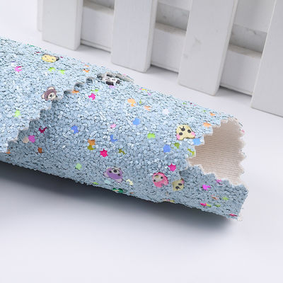 Printed Soft Glitter PU Leather Glamorous Sequins Bright Candy 1.2mm Thick